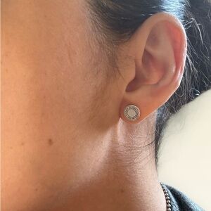 Coach Sterling Silver Medallion Stud Earrings 925 Collectible Legacy